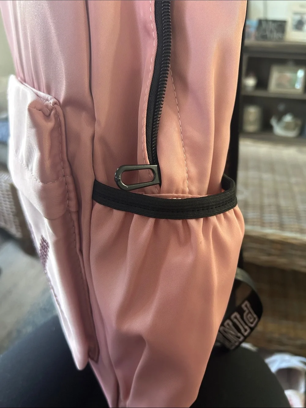 PINK Light Pink Sequin Logo Backpack